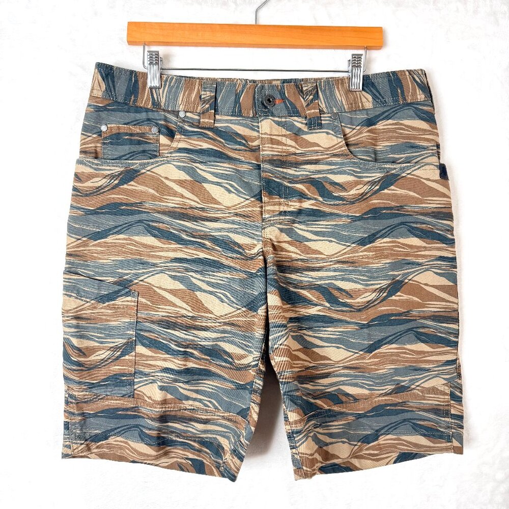 LL BEAN Riverton Camo Cotton Hiking Outdoor Gorpcore 10" Cargo Shorts Mens 34